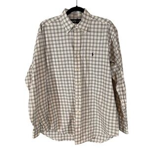 Ralph Lauren Mens Blaire Plaid Button Down Shirt Long Sleeve 100% Cotton Size M